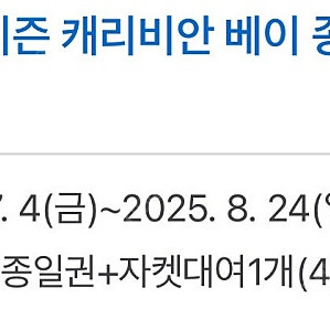 캐리비안베이 골드시즌 종일권 +구명조끼 4인권