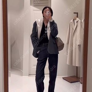 유메르 로우 캐시미어 블레이저 코트 차콜