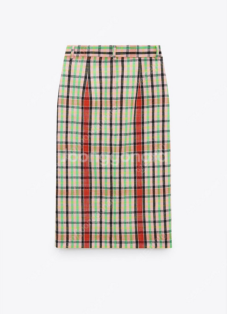 자라 체크 미디 스커트 s사이즈--3