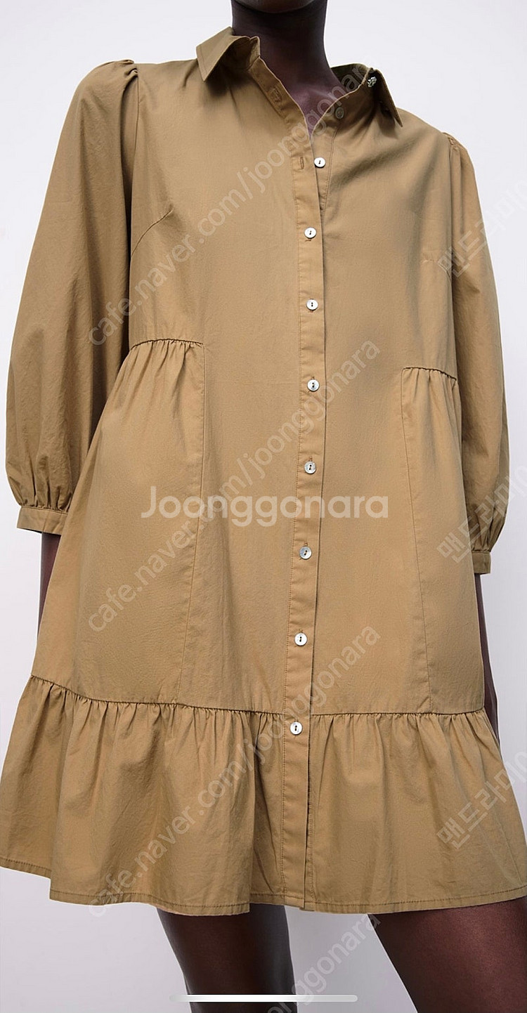 자라 포플린 셔츠 원피스 S사이즈--0