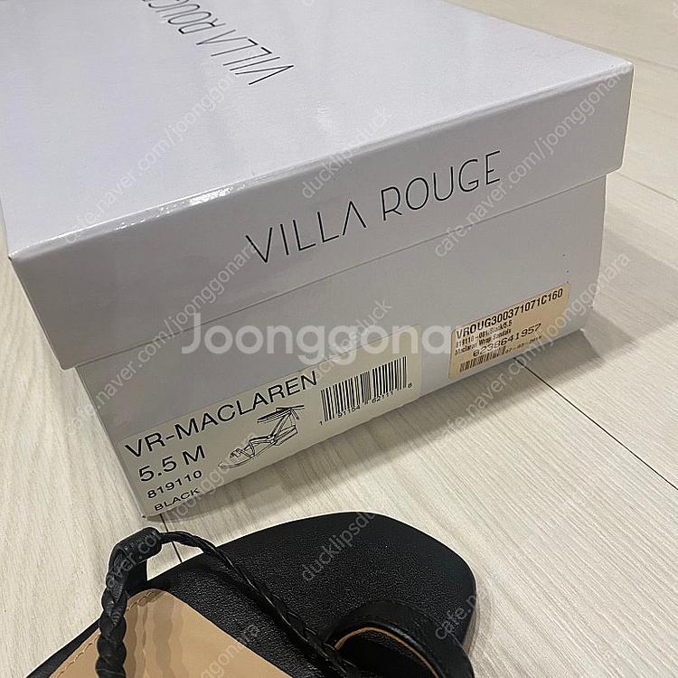 여성용 레더 랩 샌들 블랙 새상품 Villa Rouge...--8