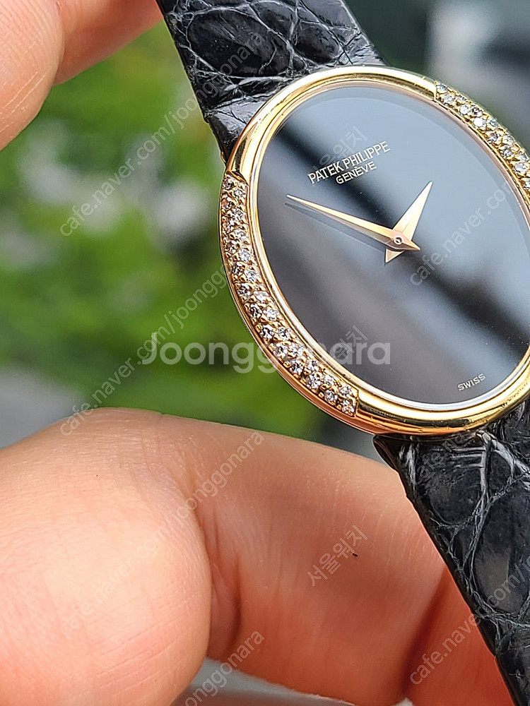 [정품] 파텍필립 골든 엘립스 블랙 오닉스 다이아몬드 여성용 미사용 소장품 (Patek Philippe Golden...--3