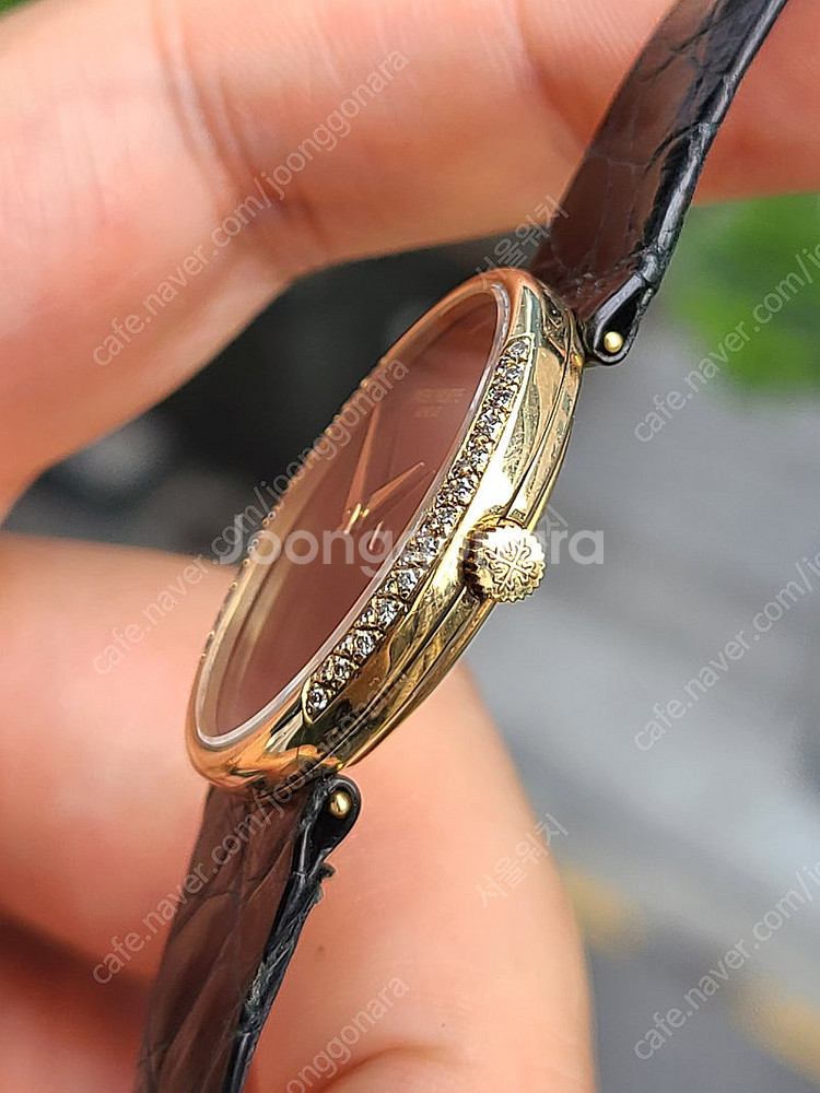 [정품] 파텍필립 골든 엘립스 블랙 오닉스 다이아몬드 여성용 미사용 소장품 (Patek Philippe Golden...--5