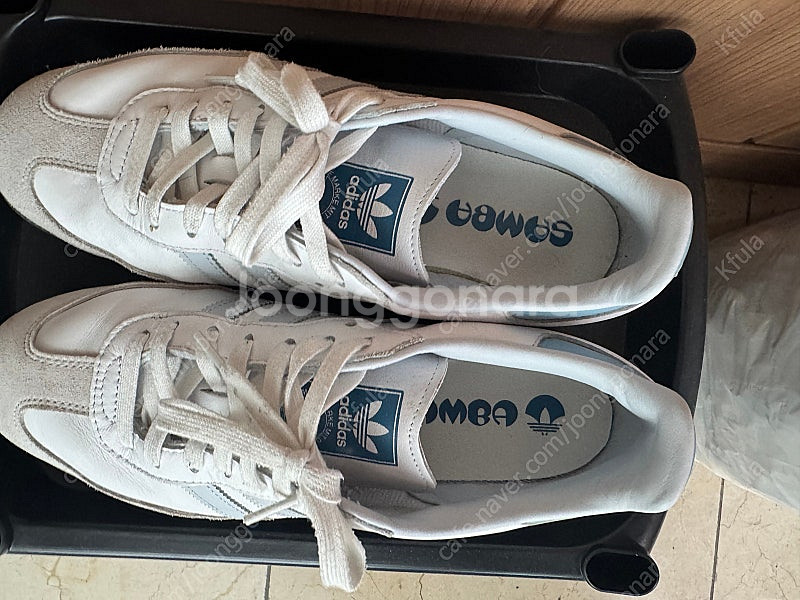 아디다스 삼바 OG 코어 화이트 할로우 블루 (네고가능)--0