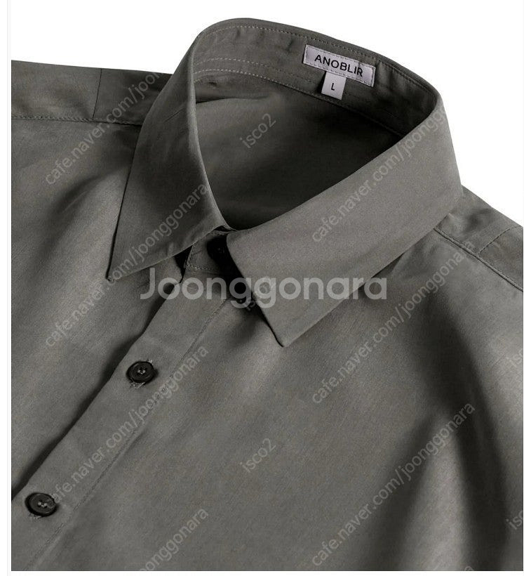 (새상품)아노블리어 루즈핏 레이온 셔츠 그레이 XL--1