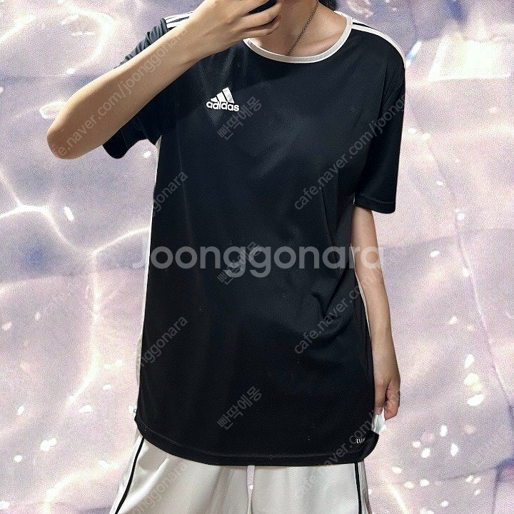아디다스 블랙 삼선 기능성 드라이핏 져지 반팔 티셔츠 ...--0