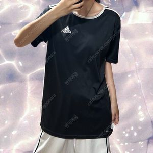 아디다스 블랙 삼선 기능성 드라이핏 져지 반팔 티셔츠 2XL