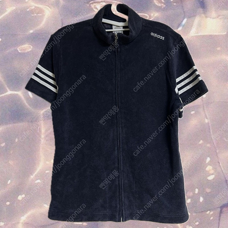 아디다스 반팔 테리 집업 네이비 대장템--3