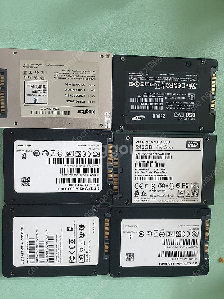 브랜드 ssd 240~250g 하드 6개일괄팝니다--0