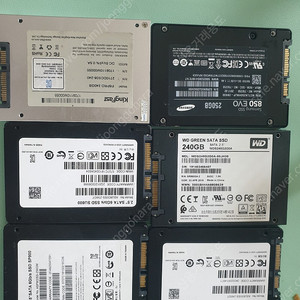 브랜드 ssd 240~250g 하드 6개일괄팝니다