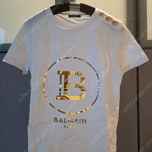 [새제품] BALMAIN 발망 골드로고 어깨버튼 반팔 티셔츠