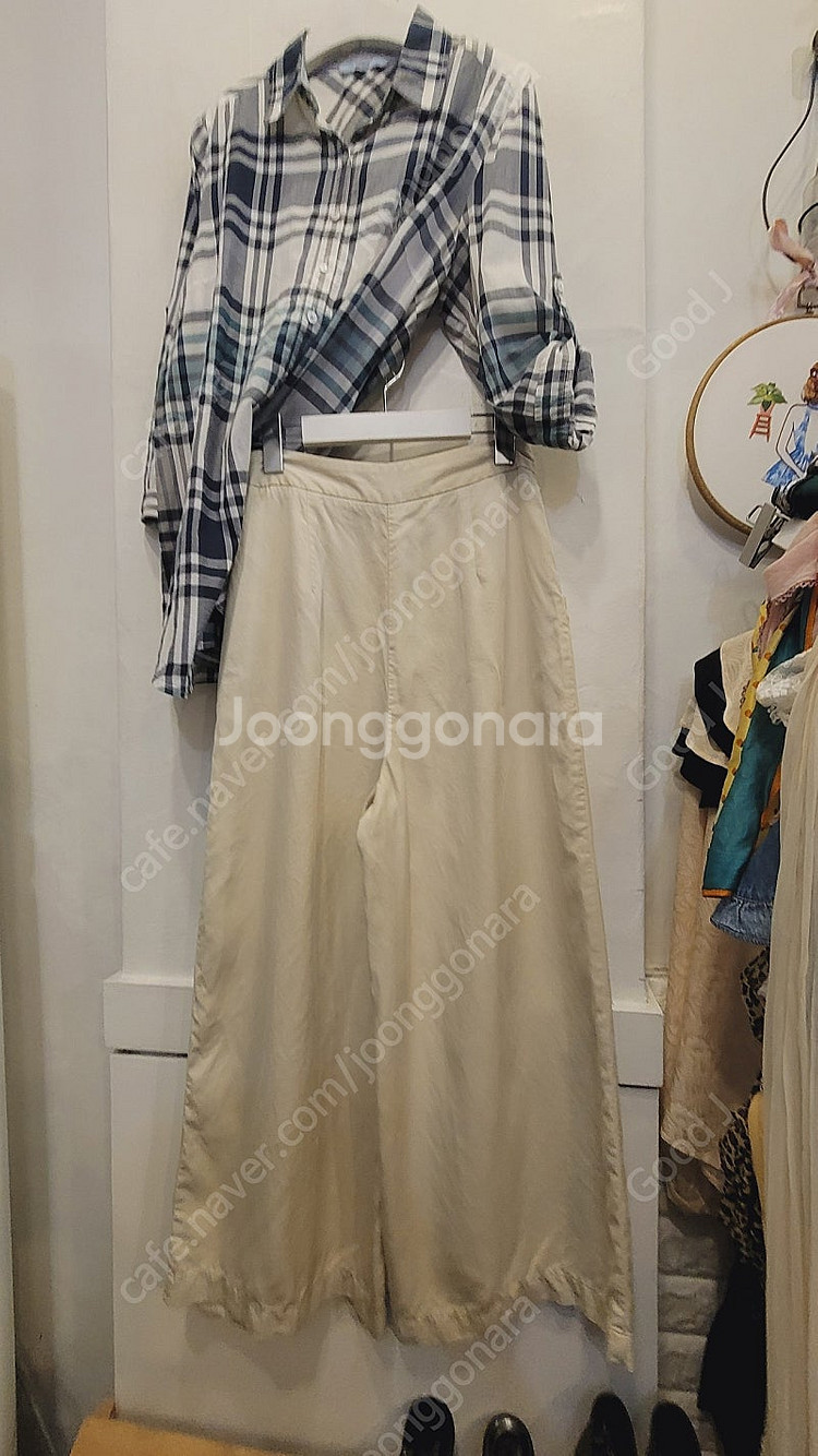 BCBG체크셔츠. 자라 리오셀 와이드 팬츠--8