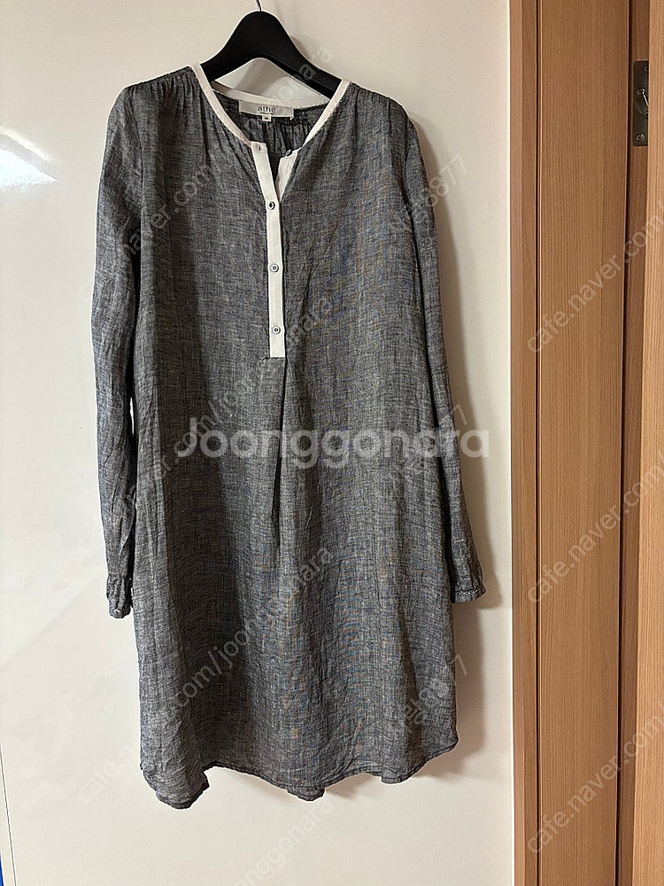 바네사브루노 아떼 린넨100 라운드 벌룬소매 원피스 출...--0
