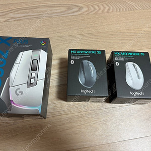 로지텍 MX Anywhere 3S 화이트, 블랙 G502 X PLUS 화이트 미개봉 새제품 팝니다.