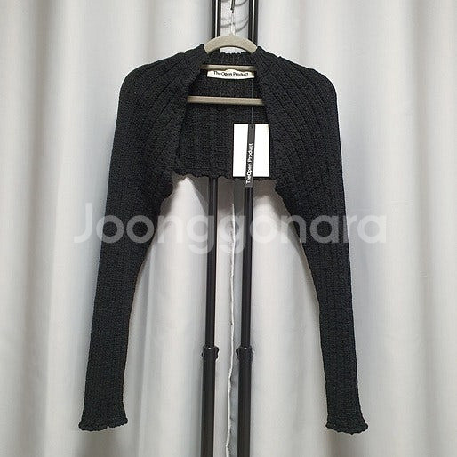 (새상품) 더오픈프로덕트 코튼 ribbed 볼레로 니트...--0