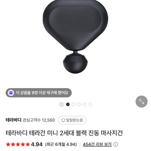 테라바디 테라건 미니 2세대 블랙 진동 마사지건