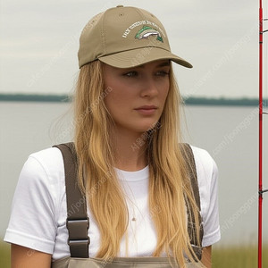 (초레어) FLY FISHING 플라이피싱 플라이 낚시 연어 빈티지 카키 볼캡 모자