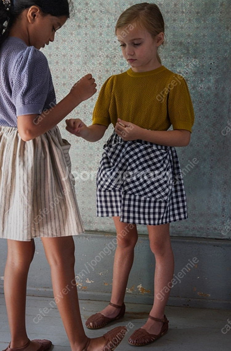 수어플룸 미미 카모마일 4Y 깅엄 스커트 4Y--0