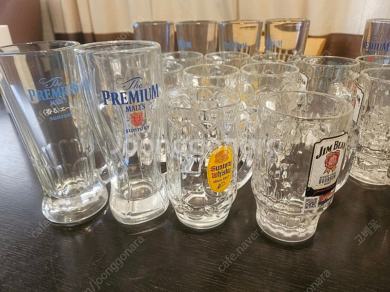 일본 현지 하이볼컵 짐빔 산토리 맥주컵 총20개--0