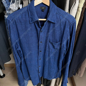 제이크루(J.Crew) 리넨셔츠 글렌체크 블루 M(100)