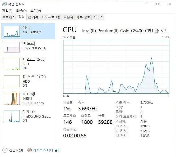 컴퓨터 본체 50,000원 팝니다. (인텔 G5400,...--0