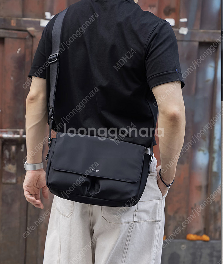 질스튜어트 뉴욕 x 삭형 콜라보 로건 블랙 나일론 플랩...--1