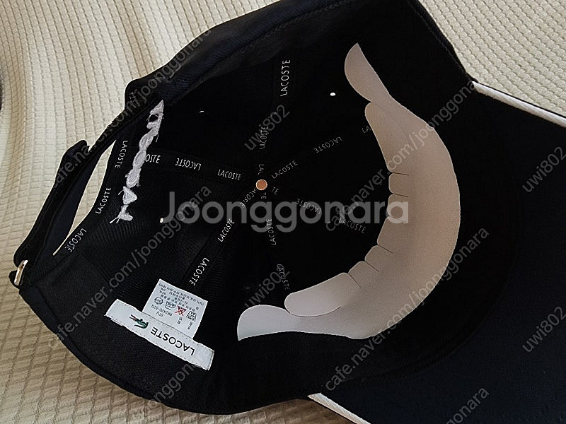 선물받은 새상품 라코스떼 모자 매우 진한 곤색 네이비--3