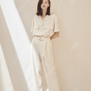 아비에무아 플랩포켓셔츠&하이웨이스트 벨티드 트라우저
