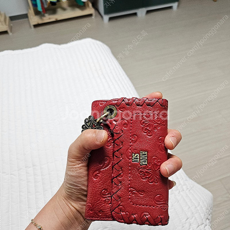 안나수이 소가죽 체인 카드중지갑(상태 양호하고 깨끗)...--2