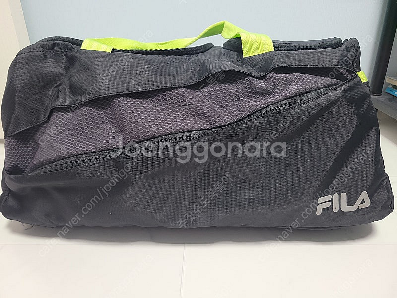 FILA 휠라 스포츠 운동 가방 블랙/네온 그린--0