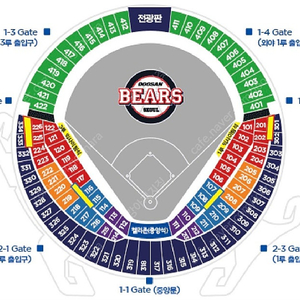 7월 22일(화) 두산베어스 vs 한화이글스 3루 외야지정석 412블록 2연석 4연석