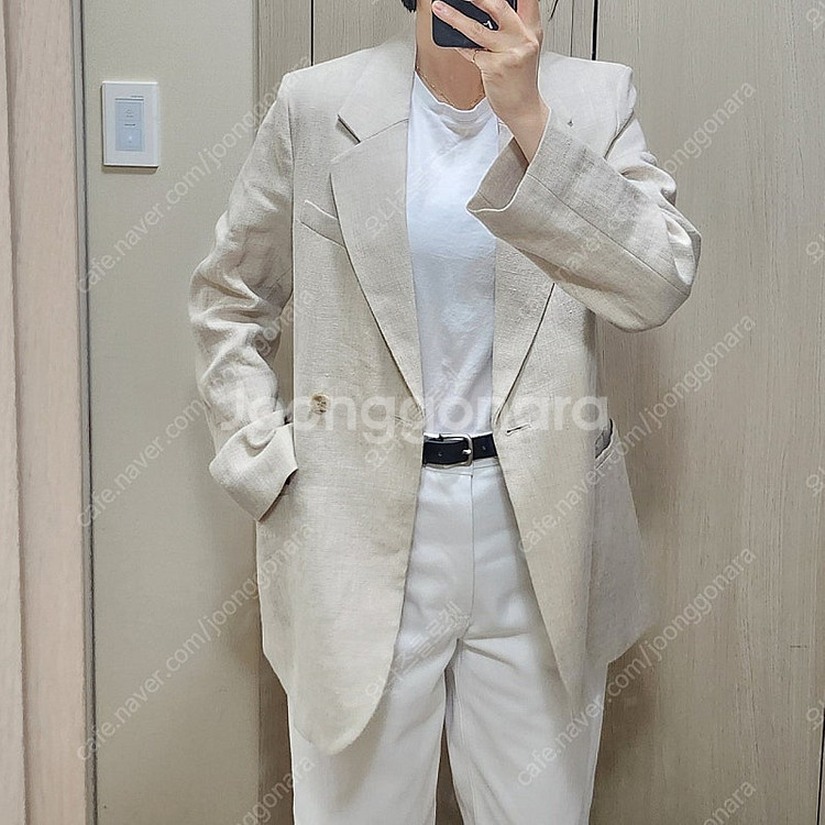 미착용 h&m 리넨 브레스티드 재킷 s--8