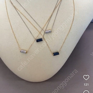 소윰 14k골드 미니 원통형 스톤앤파베 네크리스