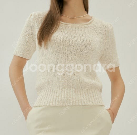시에 여름 반팔 니트 / 시에 SIE 라트 스퀘어 퍼프...--3
