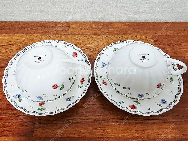 닛코 로즈스티치 찻잔&소서 일본산 B급 중고품--3