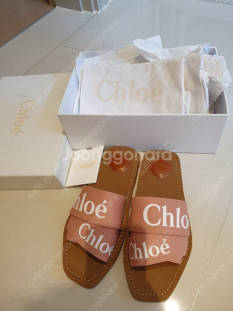 끌로에 정품 우디뮬 핑크 37 새상품--1