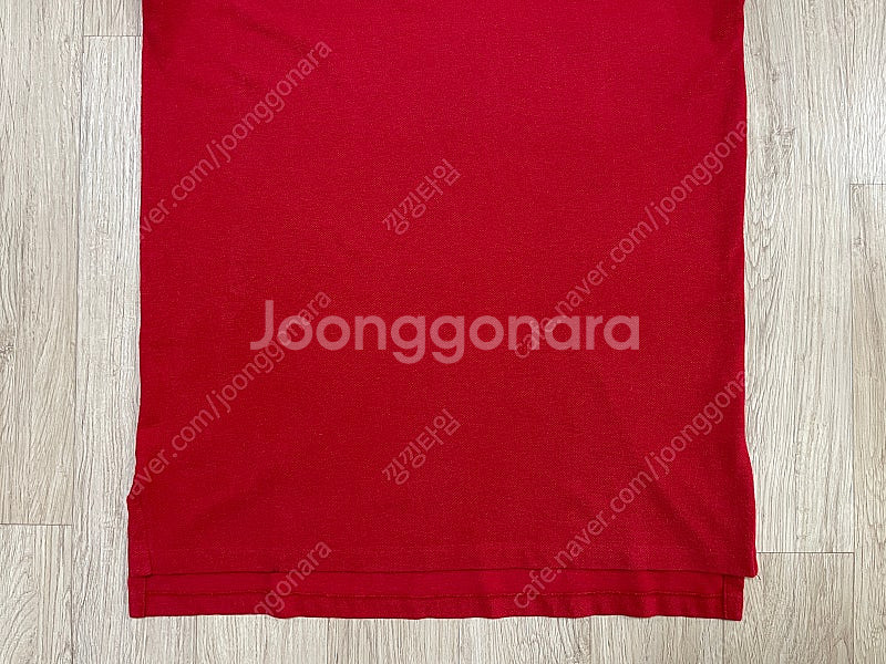 100) 80's 폴로 랄프로렌 레드 반팔 카라티(미국...--6