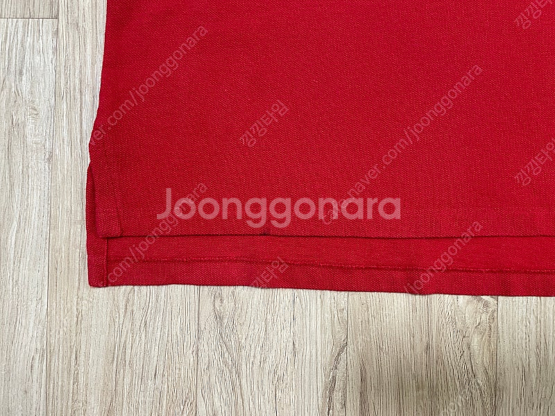 100) 80's 폴로 랄프로렌 레드 반팔 카라티(미국...--7