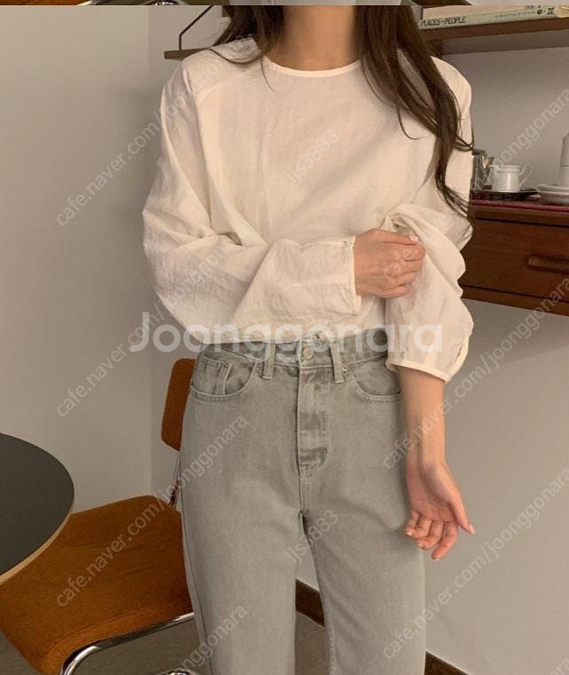 컴히얼 로즈베이 베리 한지 블라우스 / 새제품 / 착불...--3