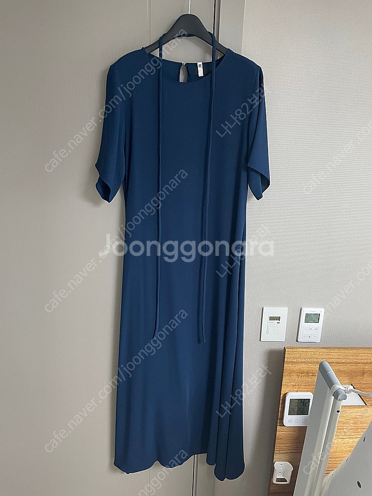 오르 루 반팔원피스 (네이비) - 어깨패드 없는 디자인--0