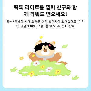 틱톡라이트 소원꽃 미접속 1개 판매 (900)