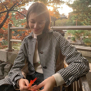 뮤제 체크 오버핏 박시 트렌치코트 야상 점퍼 유럽여행 올드머니룩 하객룩 (40만원대 구입)