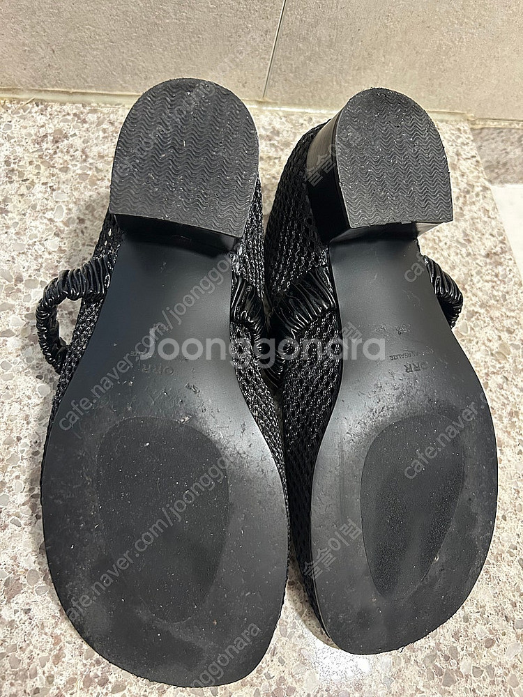 오르 바비삭서 라운드 슈즈 블랙 225 굽3cm--3