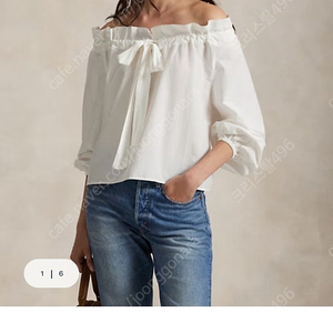 폴로 랄프로렌 러플 칼라 코튼 실크 블라우스