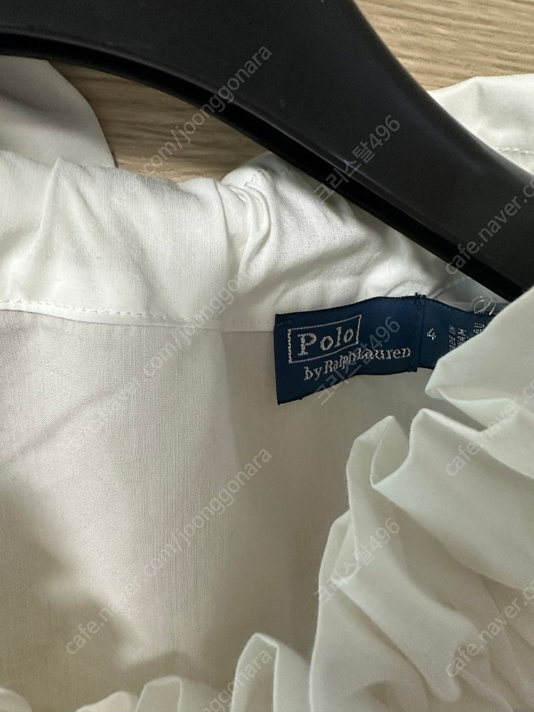 폴로 랄프로렌 러플 칼라 코튼 실크 블라우스--3