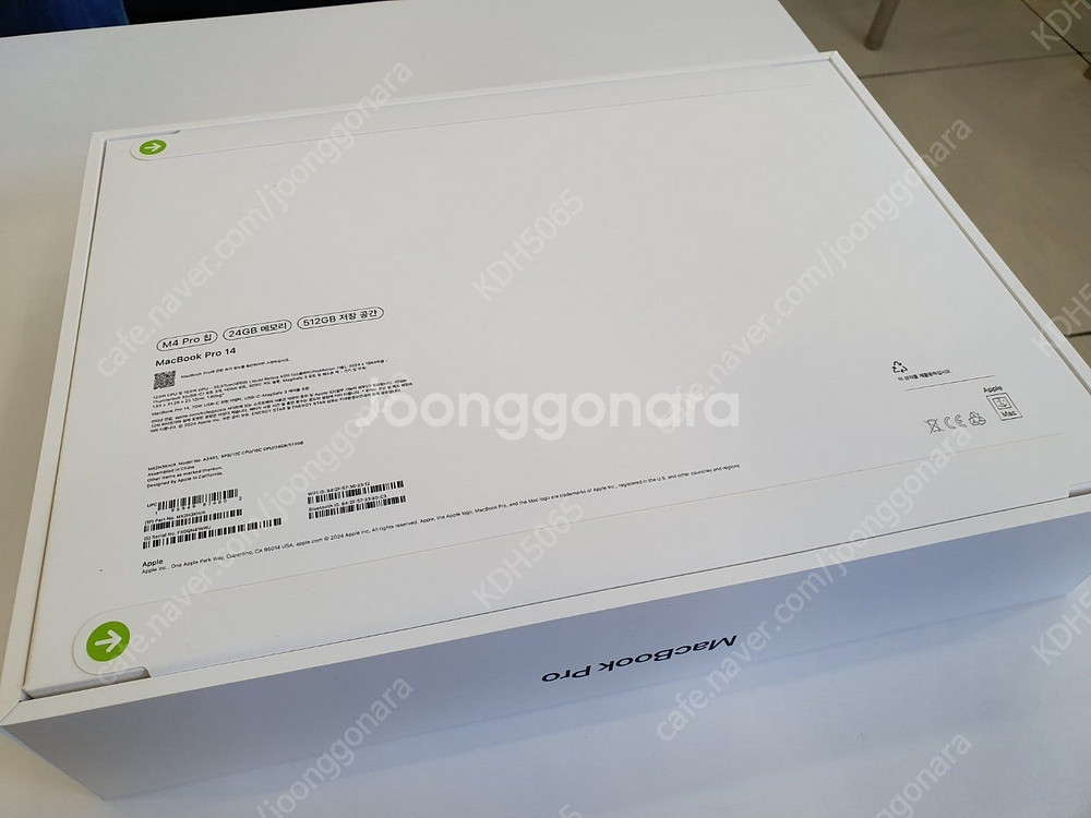 미개봉 맥북프로14 m4 pro 512GB 24GB 블...--1
