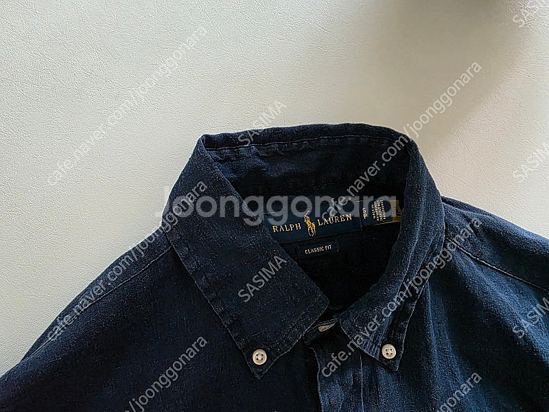 폴로 린넨 셔츠 네이비 팝니다.--1
