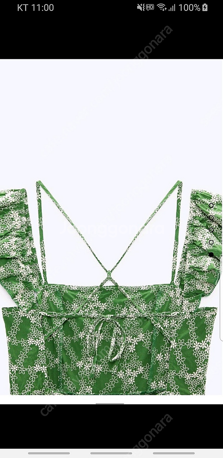 자라 플라워 자수 원피스--3