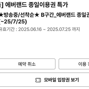 에버랜드 자유이용권 + 츄러스 (~7/25) 2장