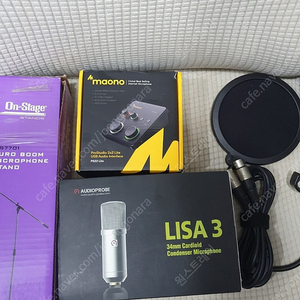 오디오프로브 lisa3 콘덴서마이크 마오노 PS22LITE 오디오인터페이스 T자마이크스탠드 케이블 팝필터 팝니다